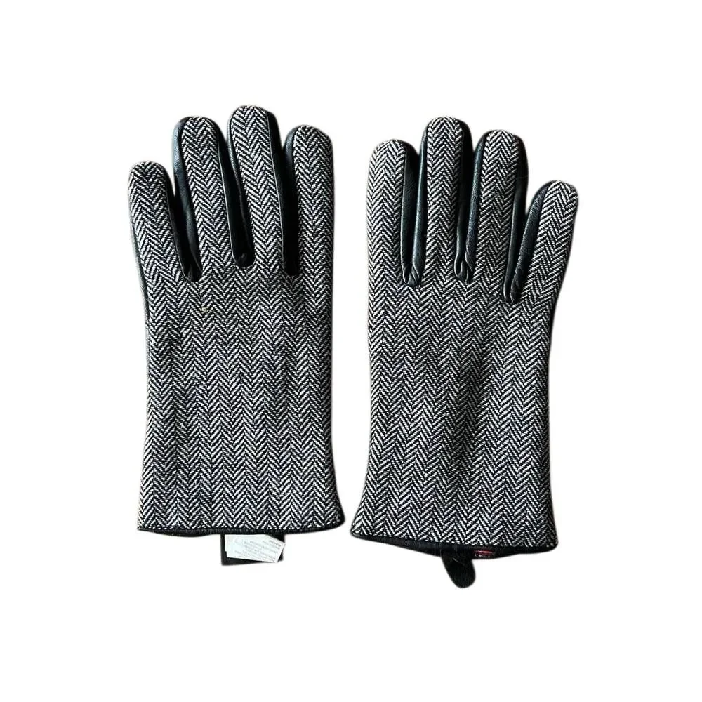 Leather Herringbone Insulated Gloves
